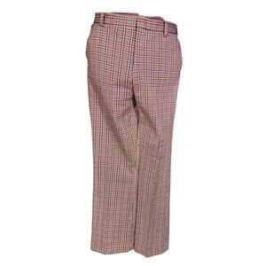 Vintage 60s Red White Blue Plaid Stretchy Loose Fit Golf Work Pants 34" X 27"